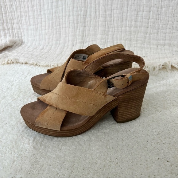 Suede Toms chunky sandals size 8 - Picture 6 of 8